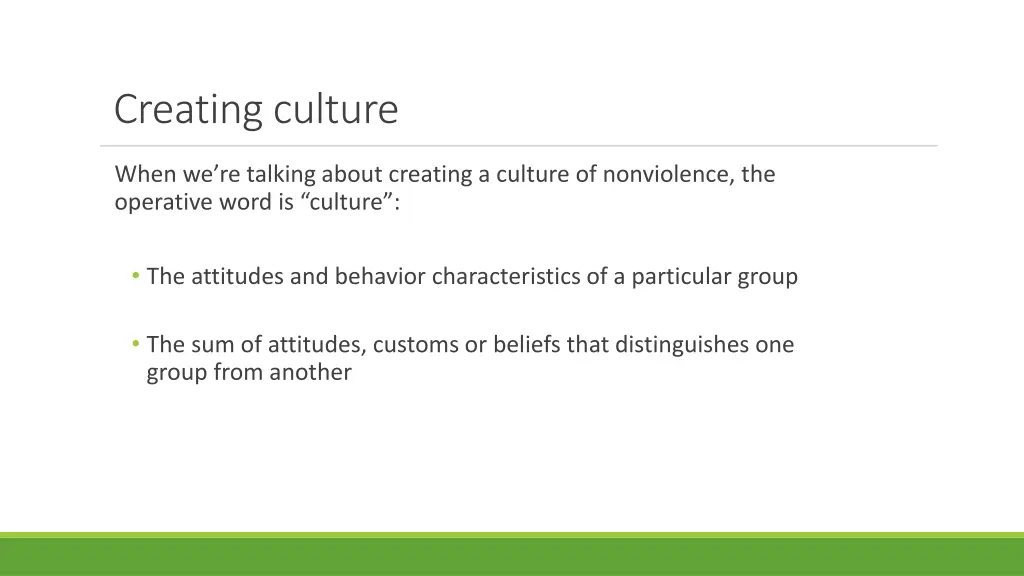 creating culture