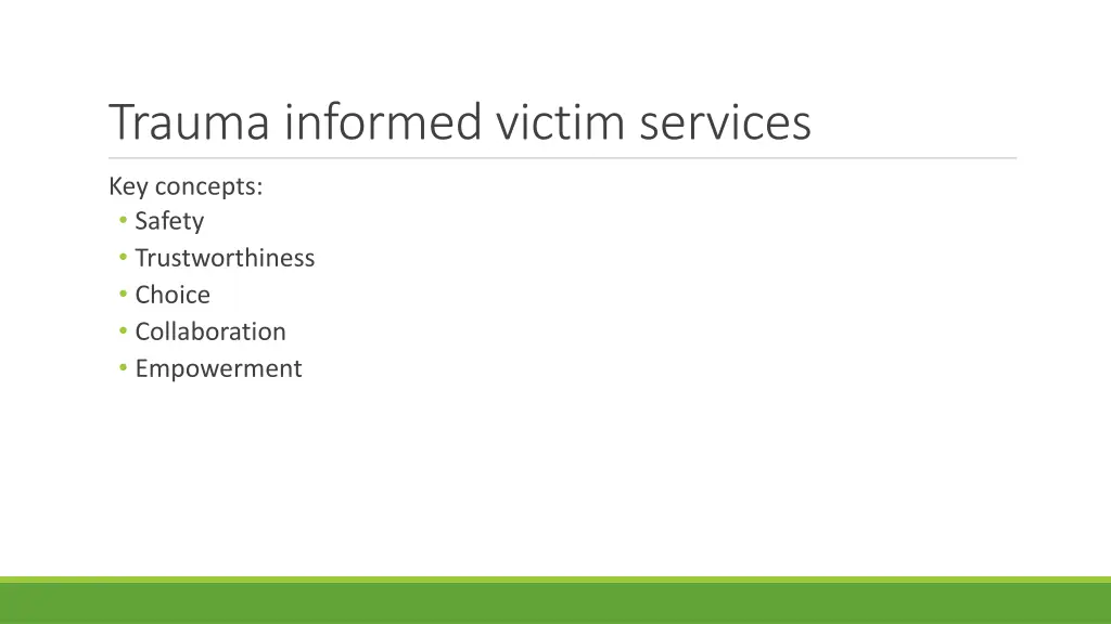 trauma informed victim services