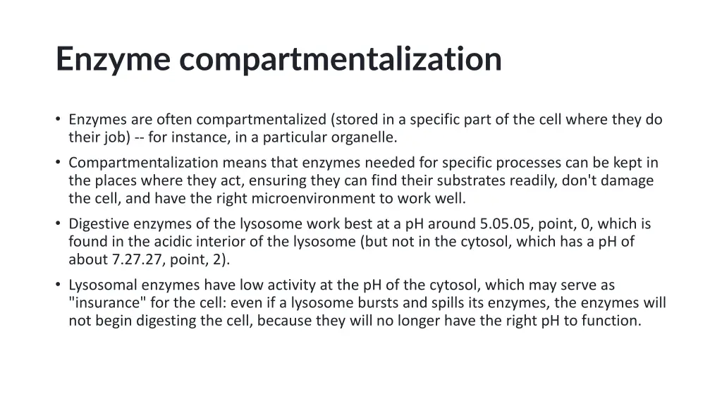 enzyme compartmentalization