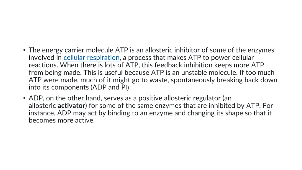 the energy carrier molecule atp is an allosteric