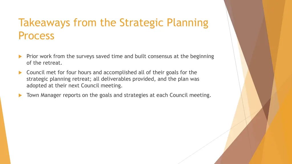 takeaways from the strategic planning process