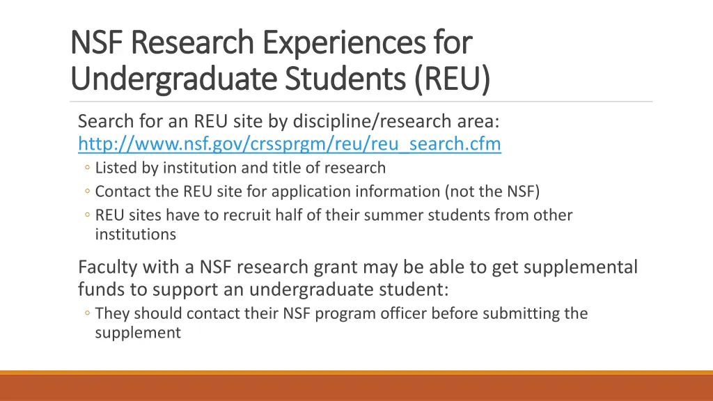 nsf research experiences for nsf research