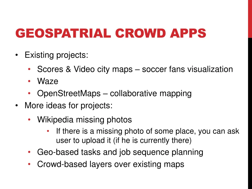 geospatrial crowd apps