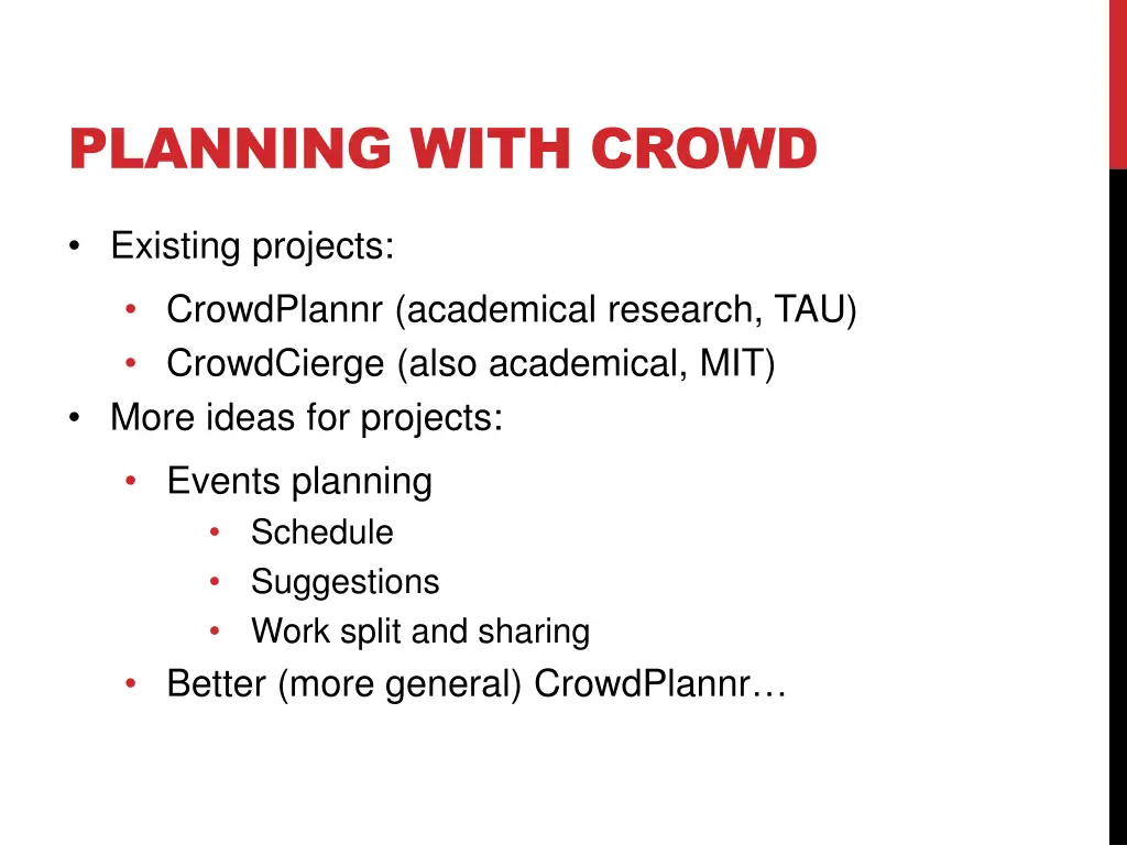 planning with crowd