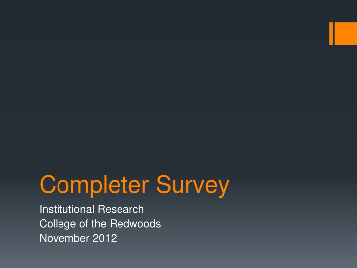 completer survey institutional research college