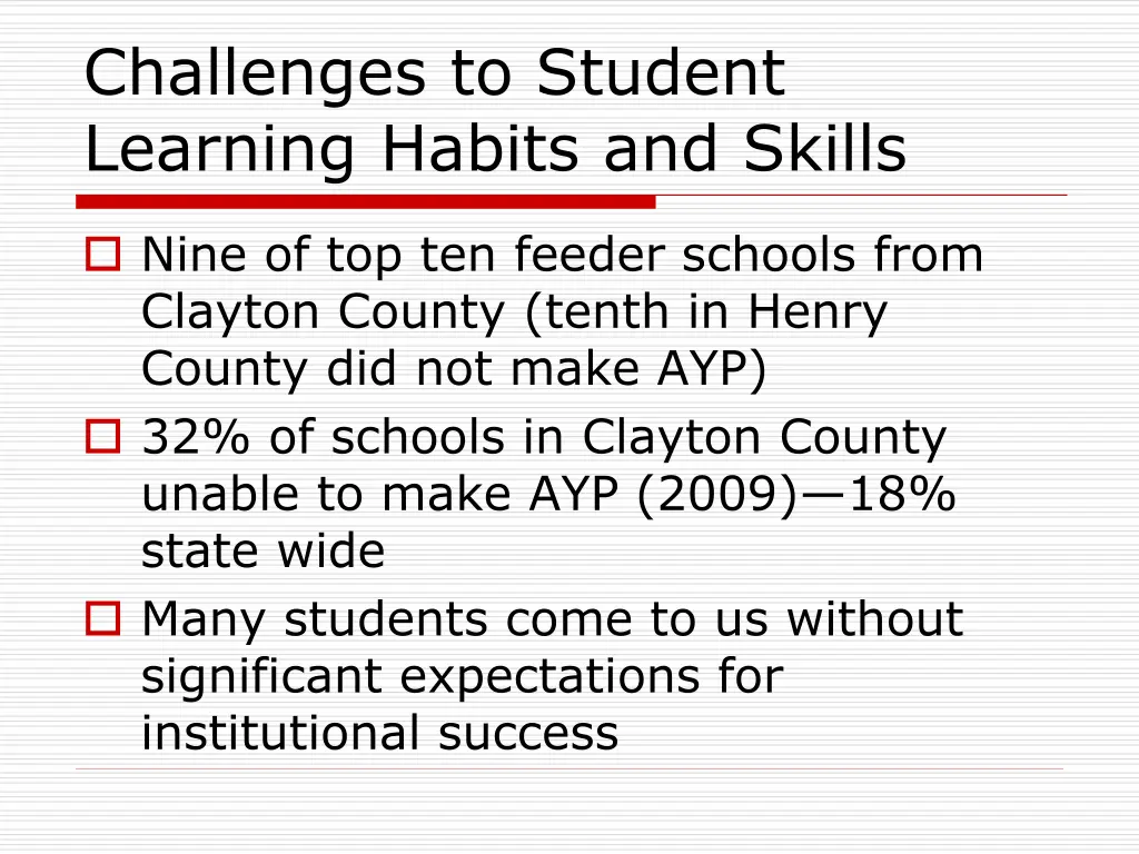 challenges to student learning habits and skills