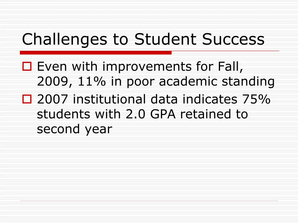 challenges to student success