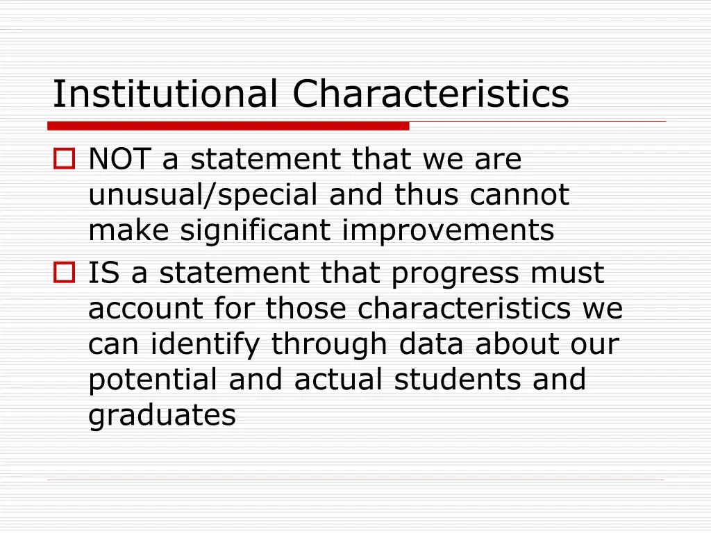 institutional characteristics