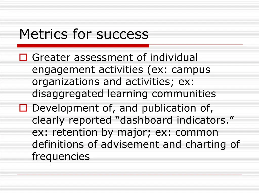 metrics for success