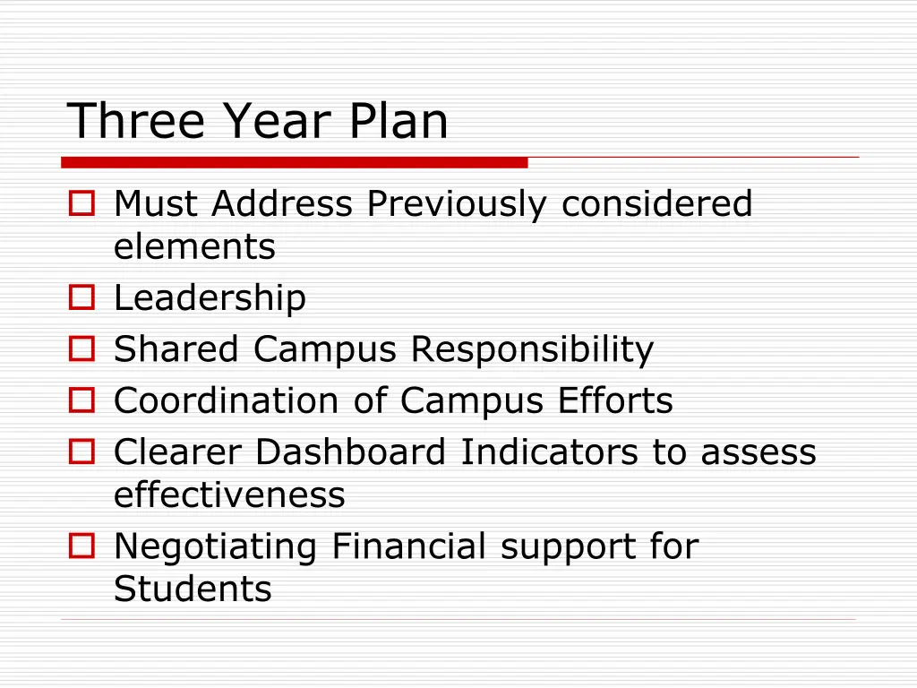 three year plan