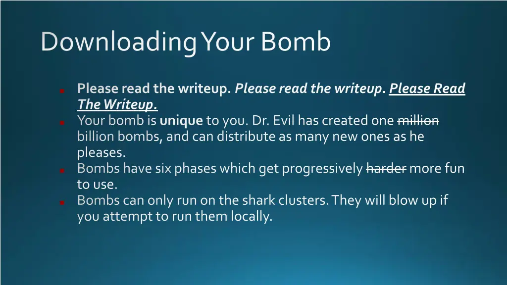 downloading your bomb