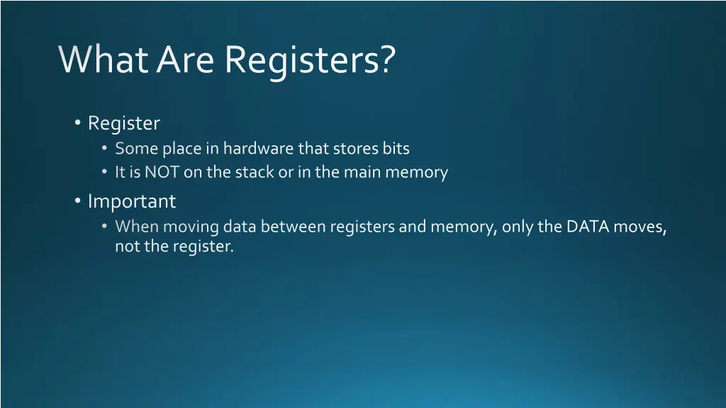 what are registers