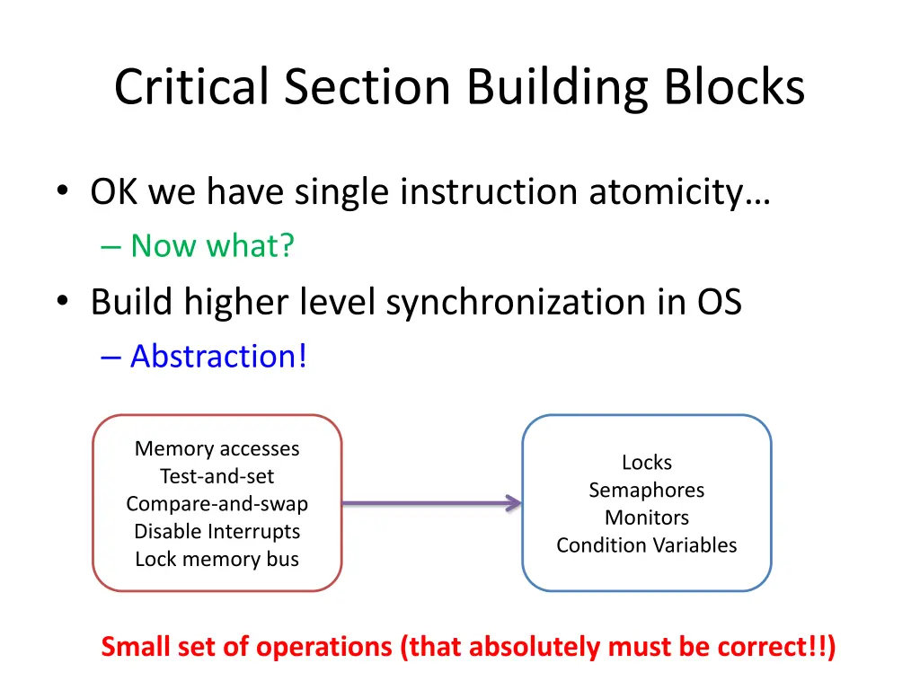 critical section building blocks