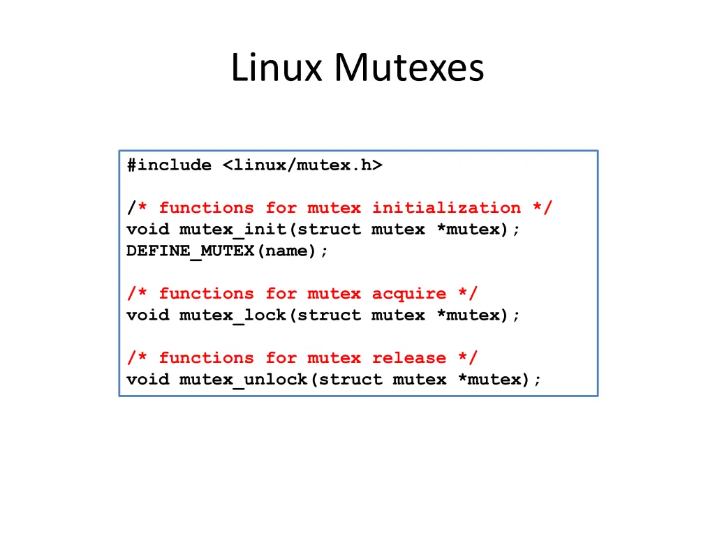 linux mutexes