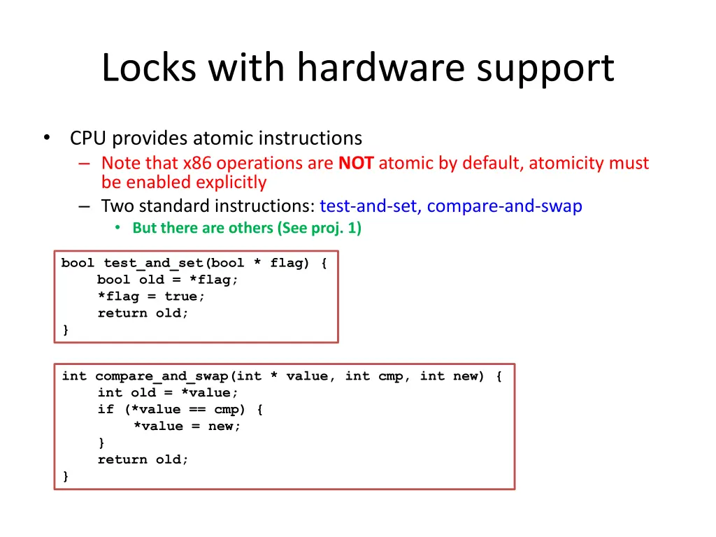 locks with hardware support