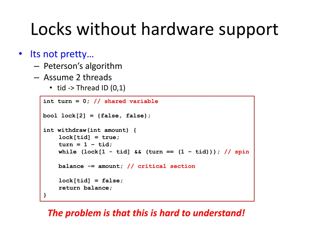 locks without hardware support