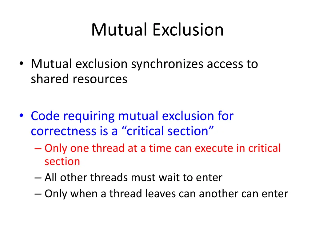 mutual exclusion