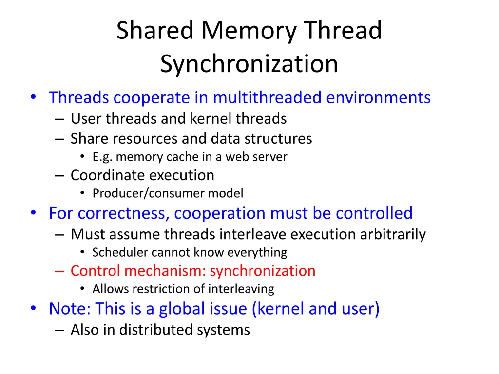 shared memory thread synchronization threads