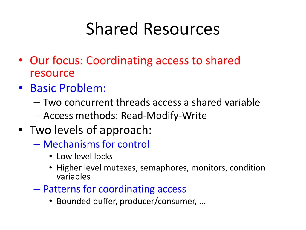 shared resources