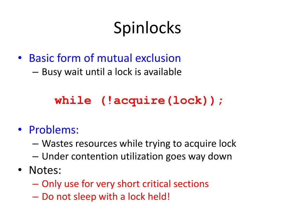 spinlocks