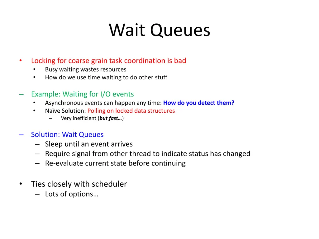 wait queues