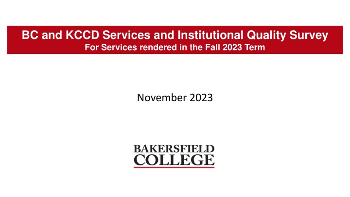 bc and kccd services and institutional quality