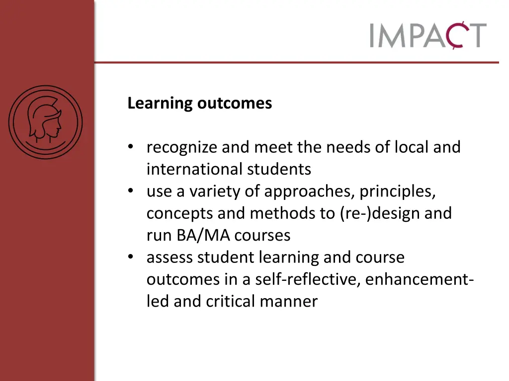 learning outcomes