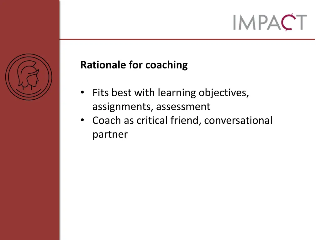 rationale for coaching