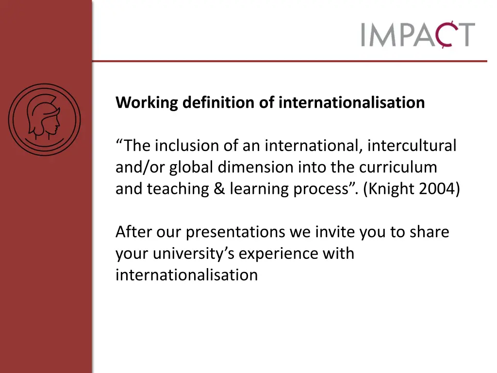 working definition of internationalisation