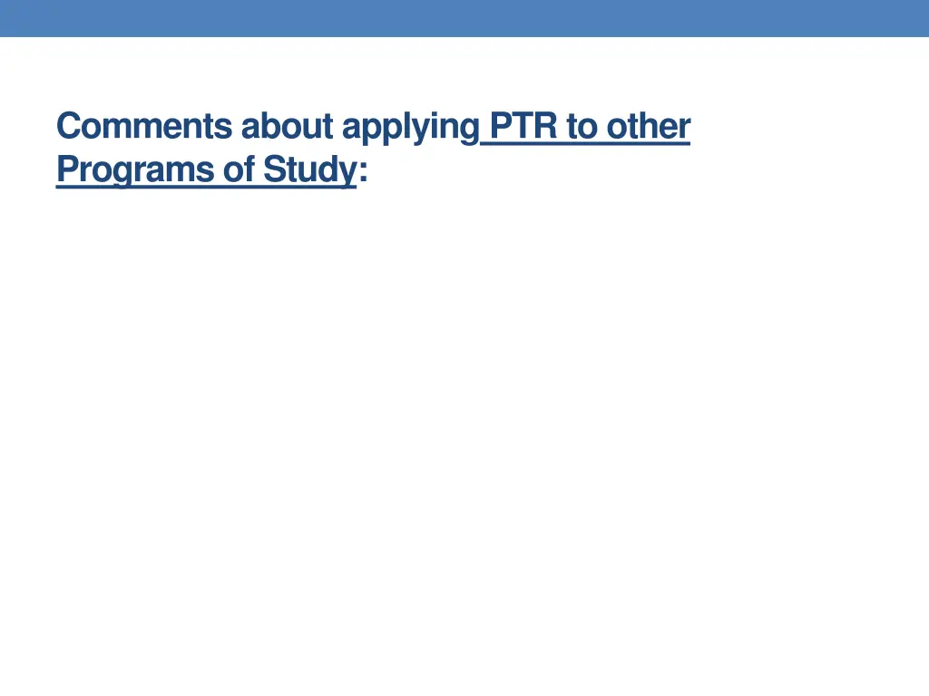comments about applying ptr to other programs