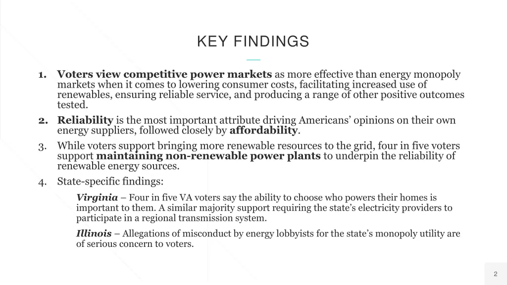 key findings