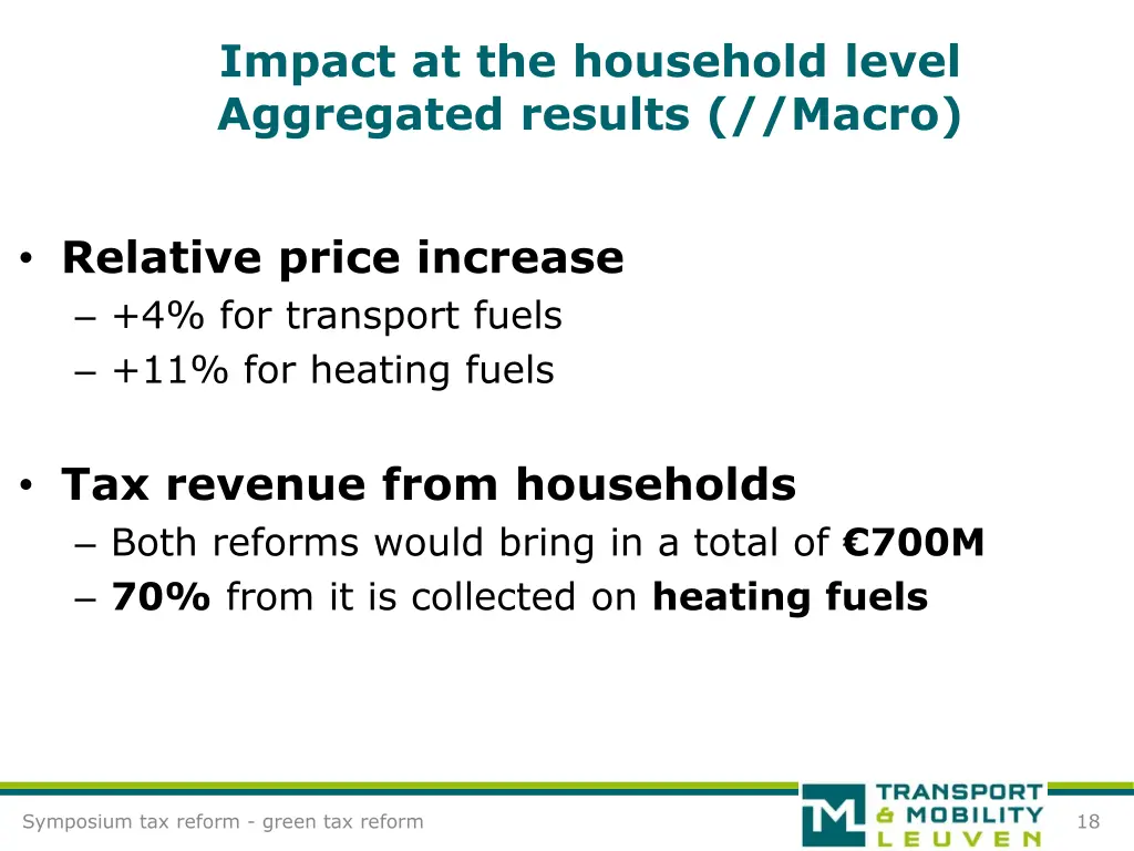 impact at the household level aggregated results