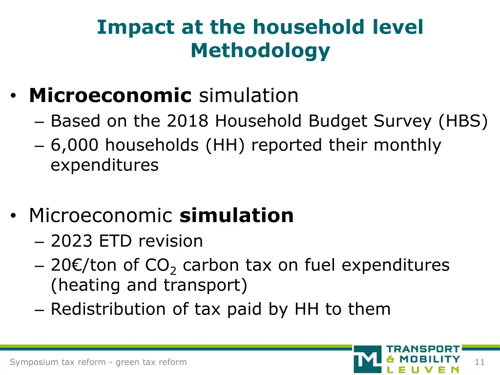 impact at the household level methodology