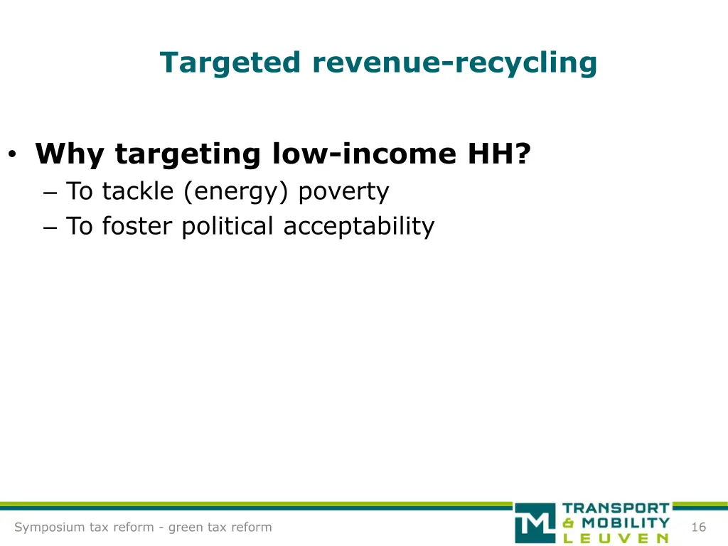 targeted revenue recycling