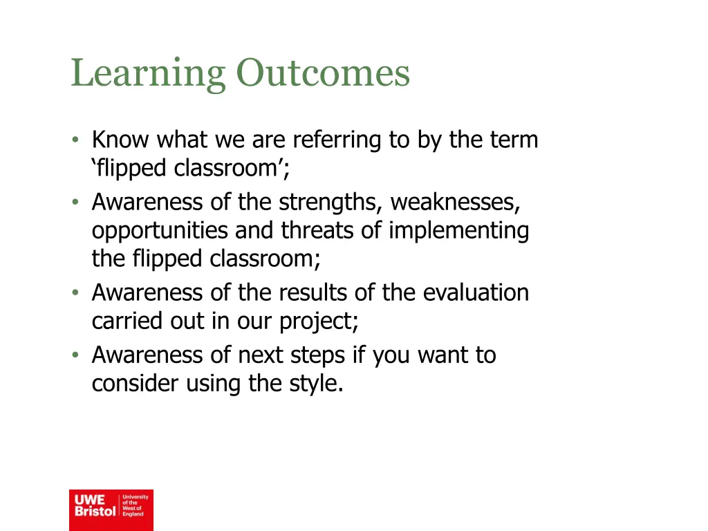 learning outcomes