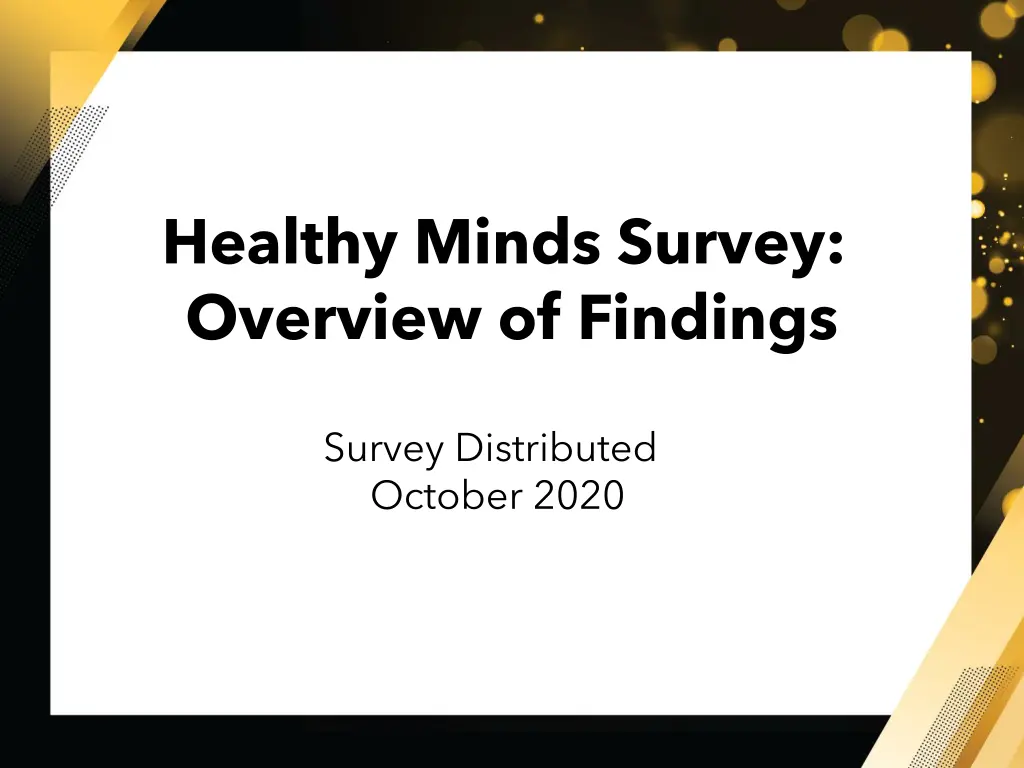 healthy minds survey overview of findings