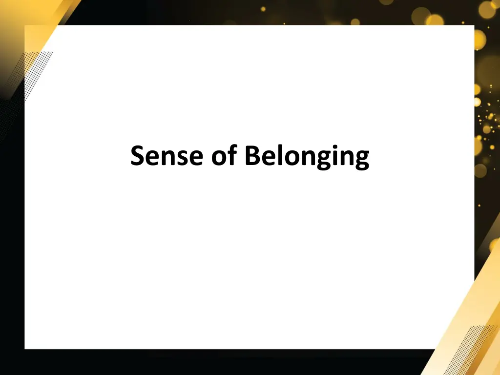 sense of belonging