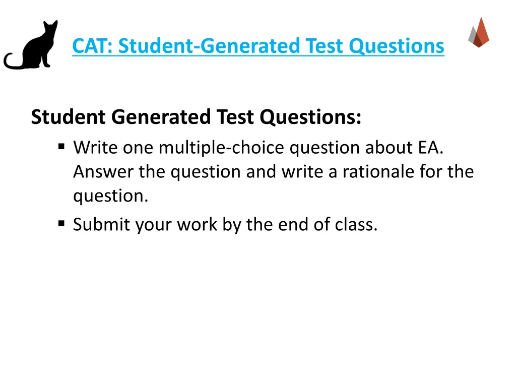 cat student generated test questions