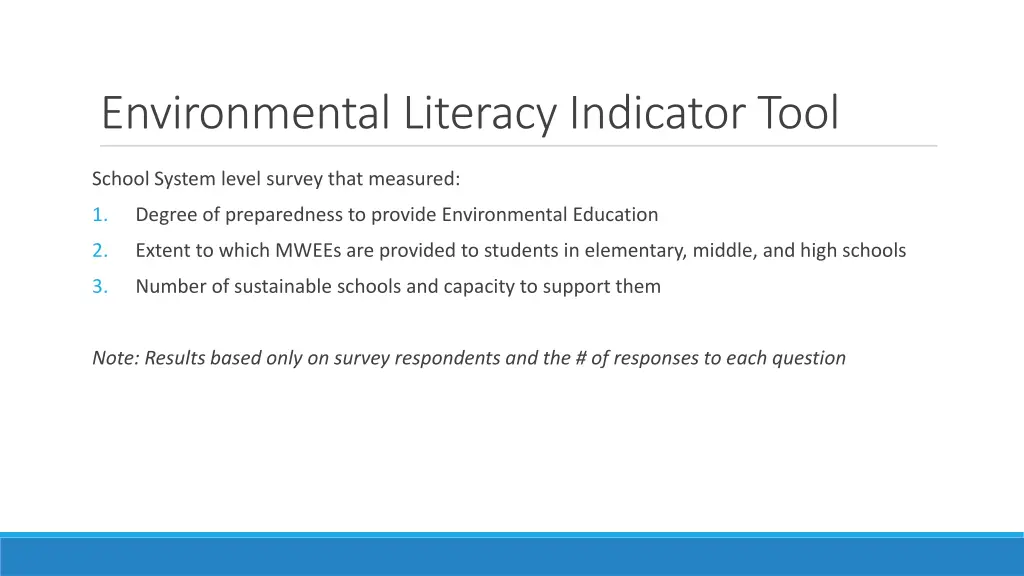 environmental literacy indicator tool