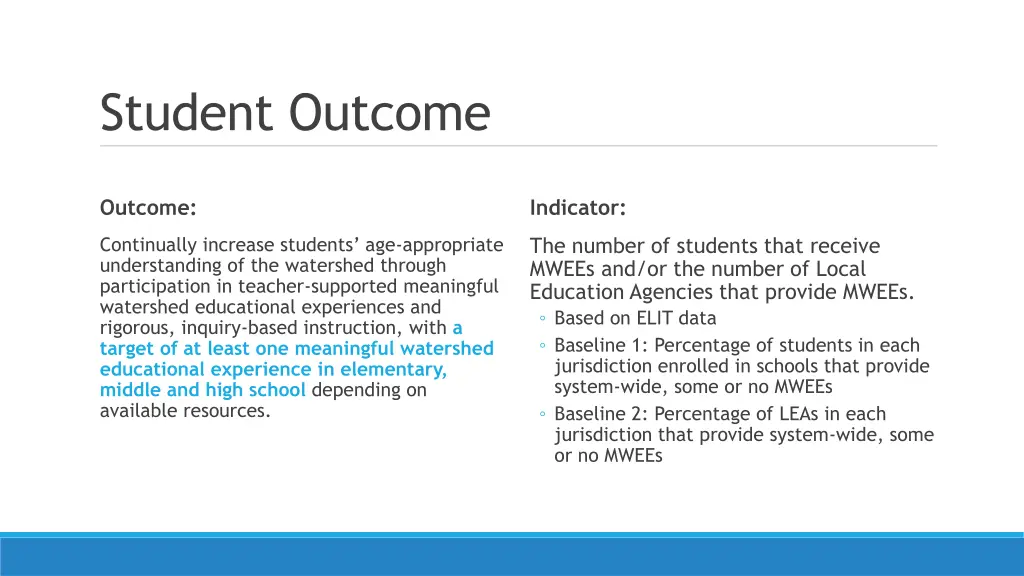 student outcome