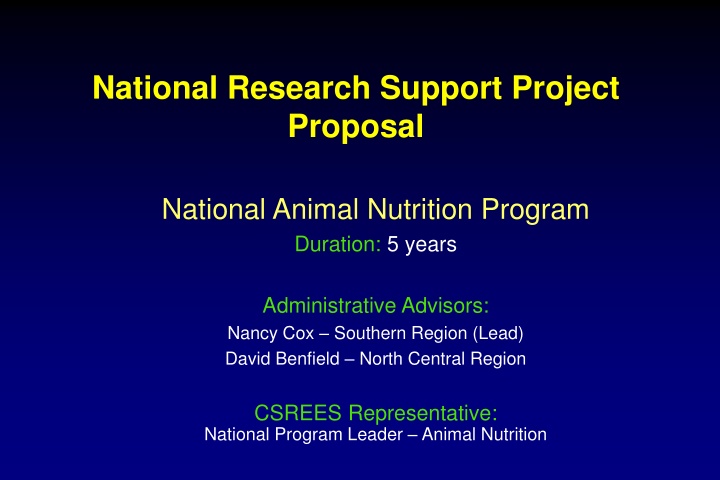 national research support project proposal