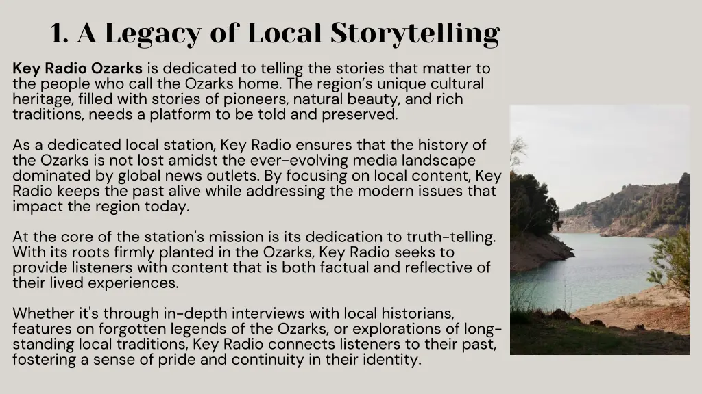 1 a legacy of local storytelling