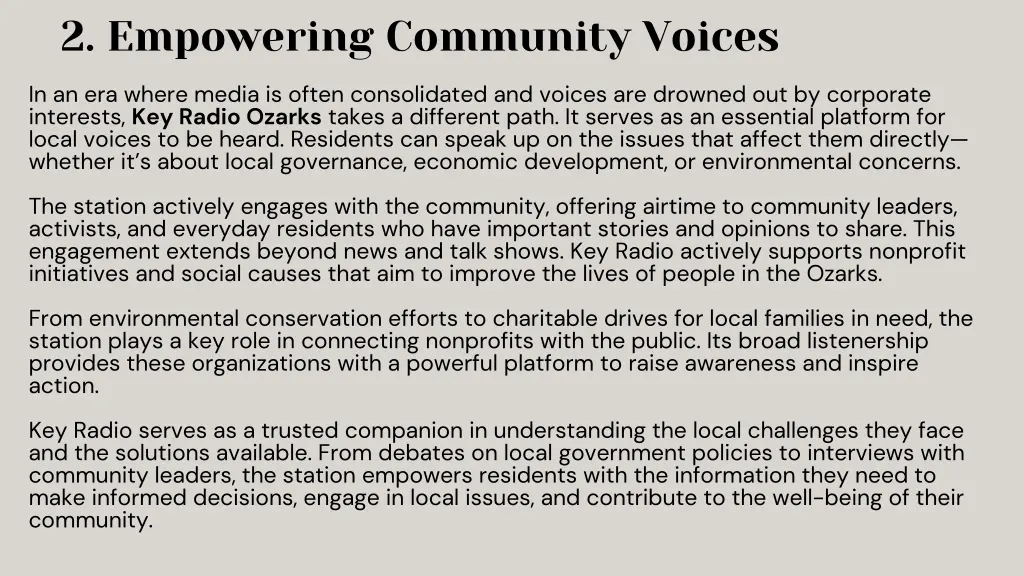 2 empowering community voices