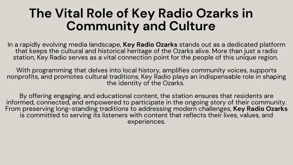 the vital role of key radio ozarks in community