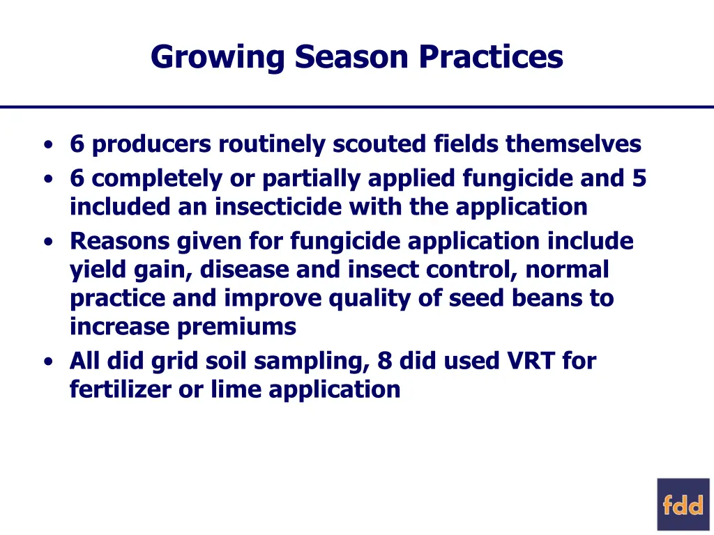 growing season practices