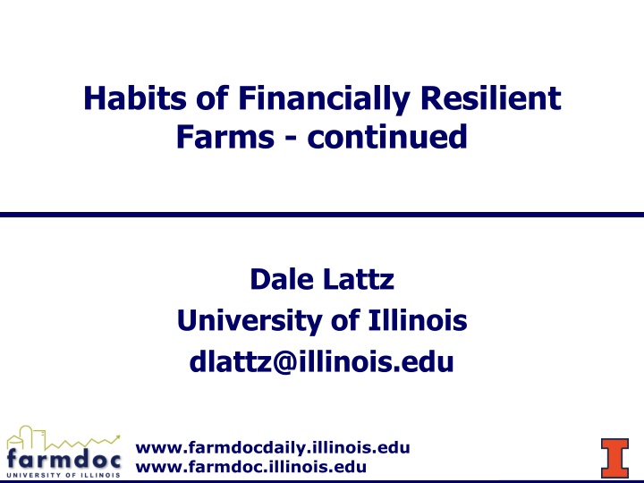 habits of financially resilient farms continued