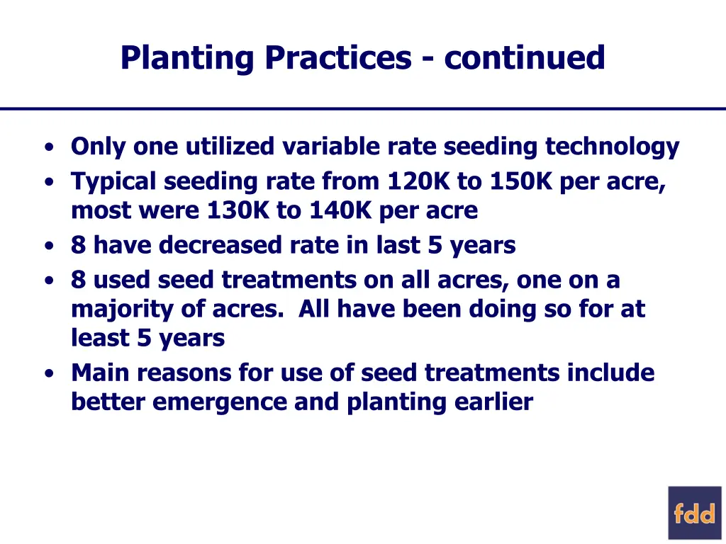 planting practices continued