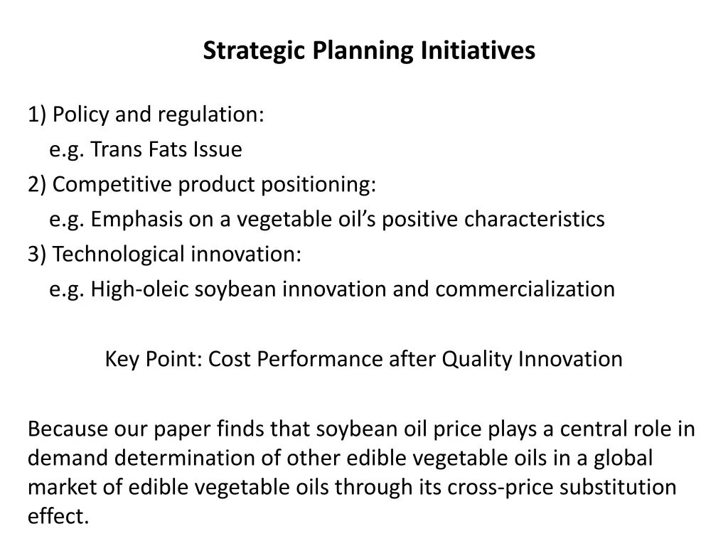 strategic planning initiatives