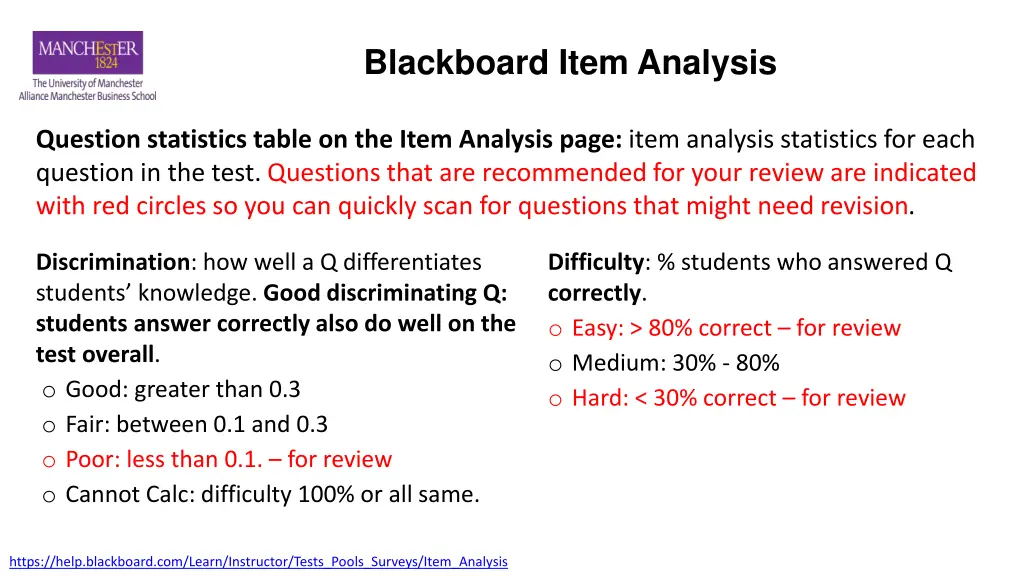 blackboard item analysis