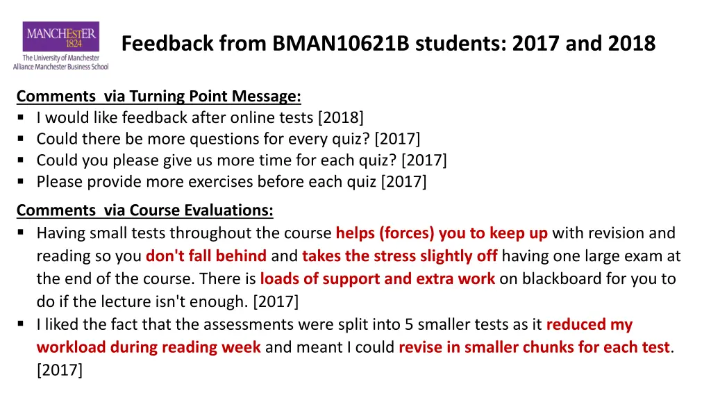 feedback from bman10621b students 2017 and 2018 4